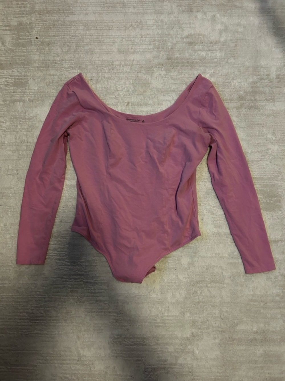 Abercrombie & Fitch Long Sleeve Scoop Neck Pink Bodysuit